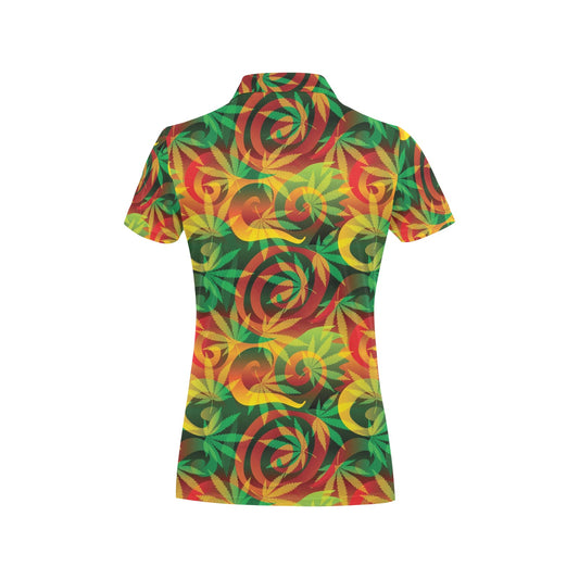 Rastafarian Pattern Print Design A01 Women's Polo Shirt
