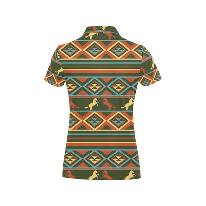 Horse Western Pattern Women's Polo Shirt