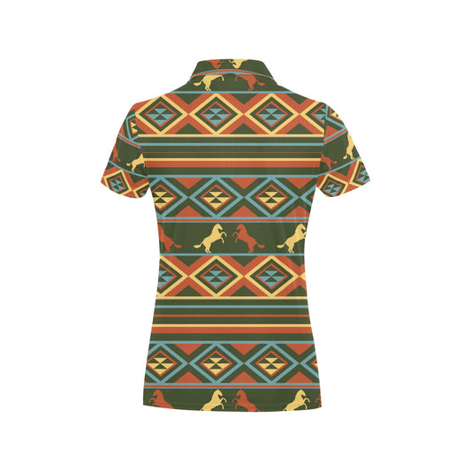 Horse Western Pattern Women's Polo Shirt