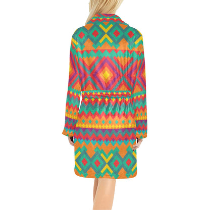Mexican Pattern Print Design 04 Women's Fleece Robe