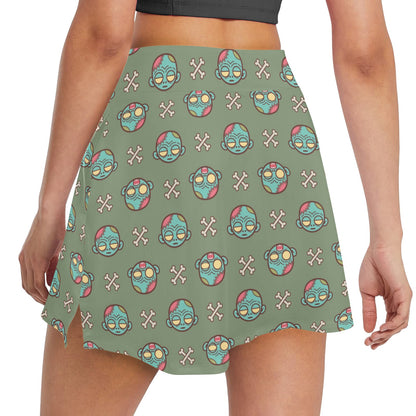 Zombie Print Design LKS301 17" Golf & Pickleball Skort with Pockets