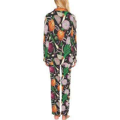Onion Pattern Print Design A03 Women's Long Pajama Set