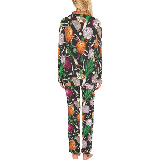 Onion Pattern Print Design A03 Women's Long Pajama Set