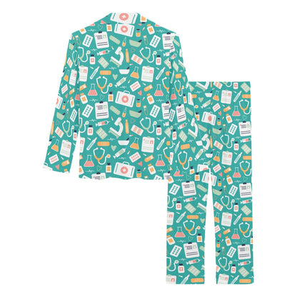 Medical Pattern Print Design 03 Women's Long Pajama Set