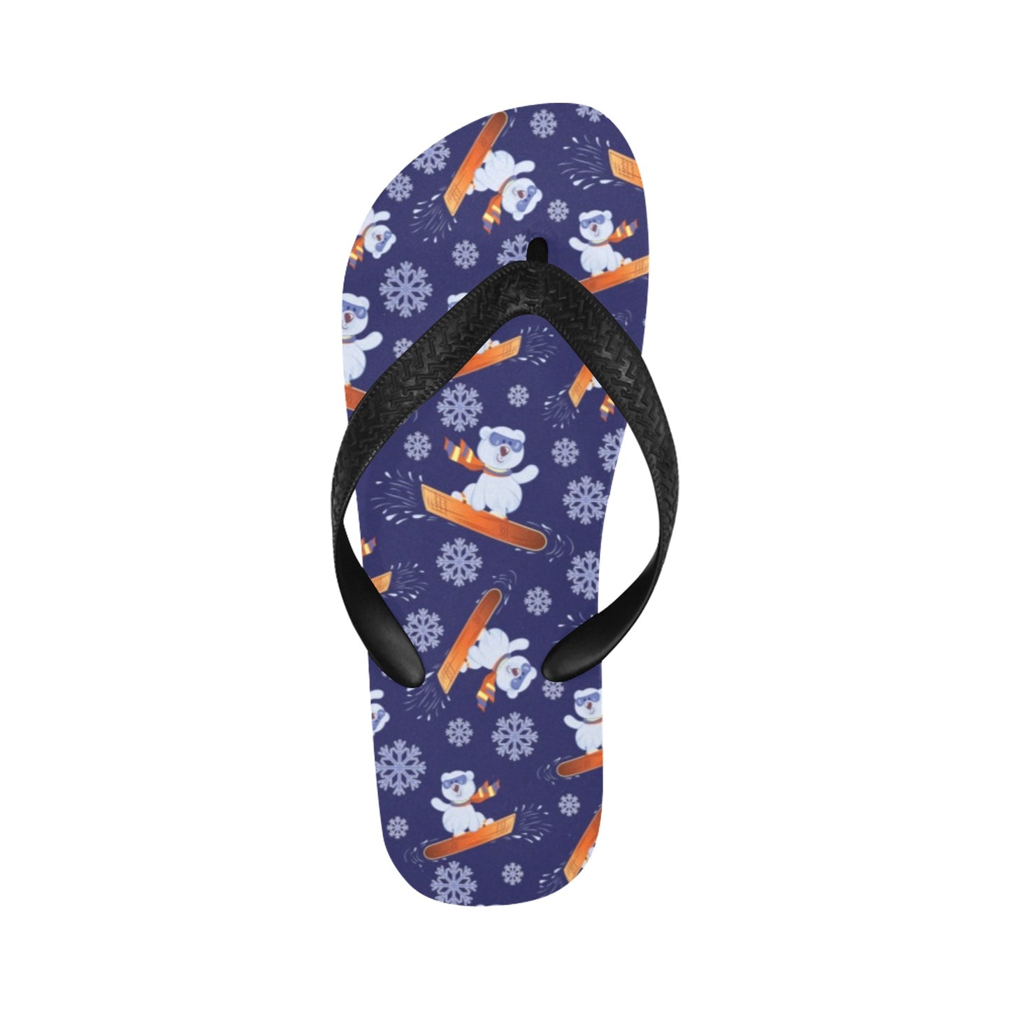 Snowboard Bear Print Design LKS305 Flip Flops