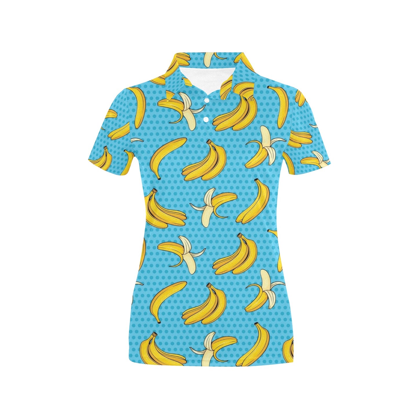 Banana Pattern Print Design BA08 Women's Polo Shirt