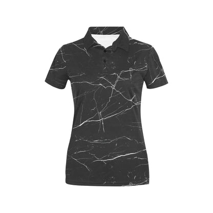Marble Pattern Print Design 04 Women's Polo Shirt
