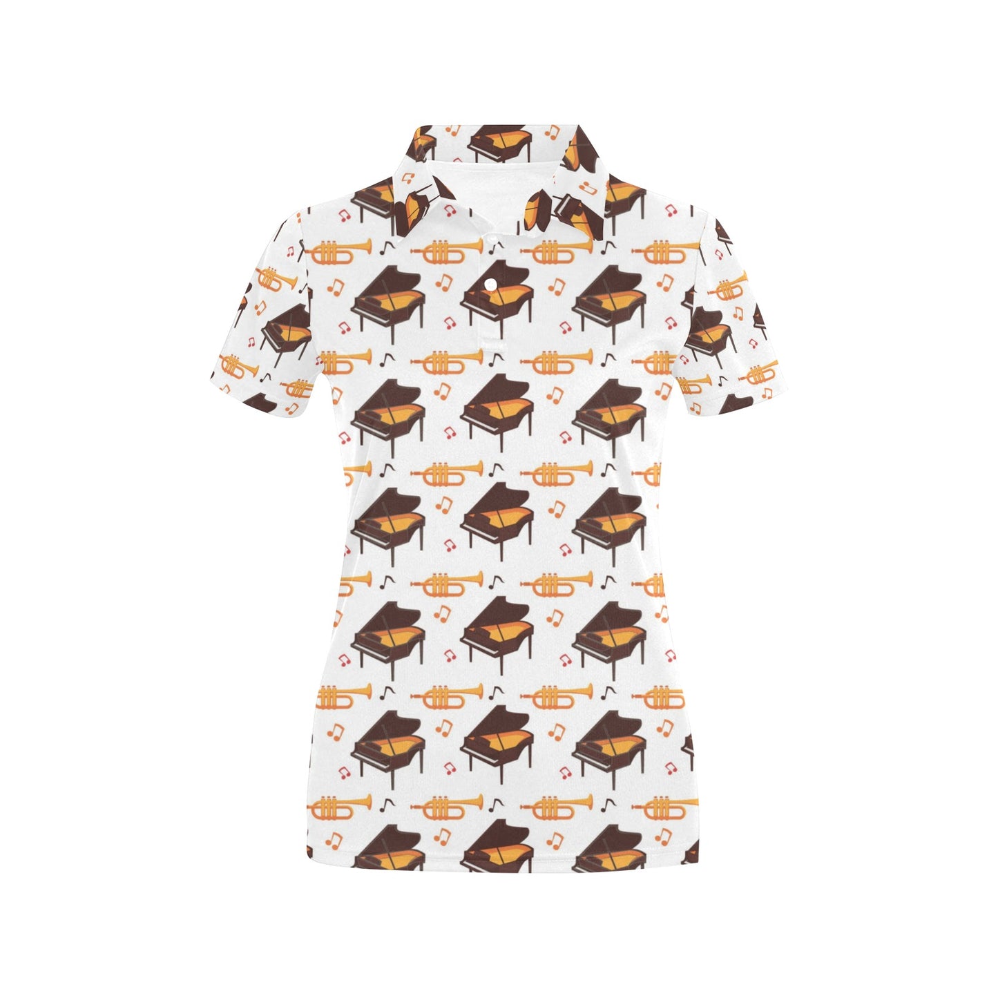 Piano Print Design LKS406 Women's Polo Shirt