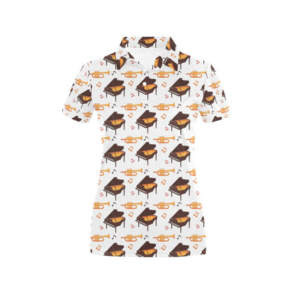 Piano Print Design LKS406 Women's Polo Shirt