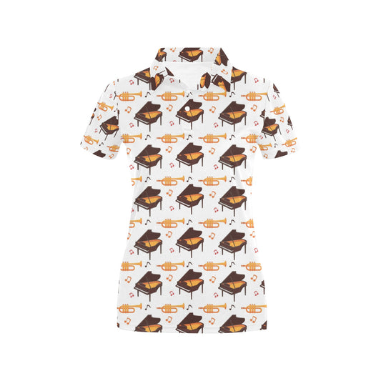 Piano Print Design LKS406 Women's Polo Shirt