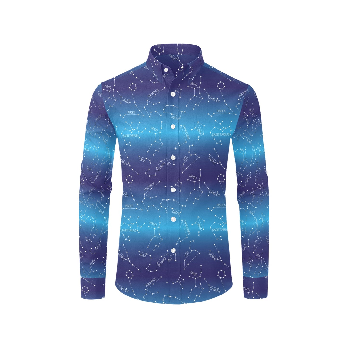 Virgo Print Design LKS302 Men's Long Sleeve Dress Shirt