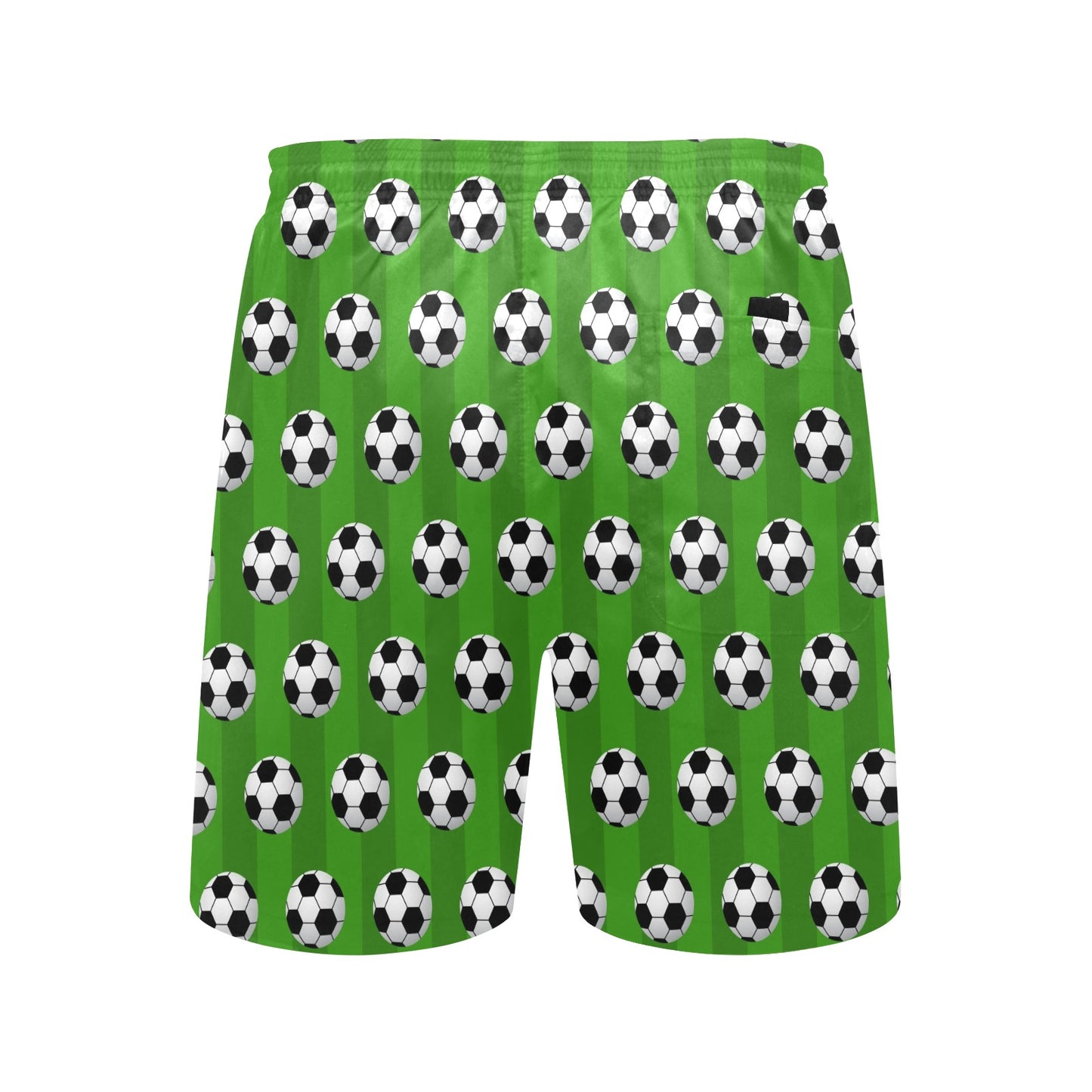Soccer Ball Green Backgrpund Print Men's Swim Trunks Beach Shorts