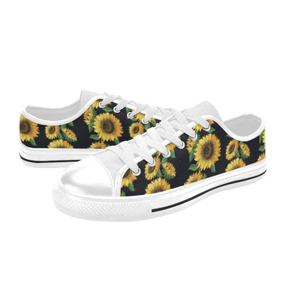 Sunflower Print Design LKS306 Women's White Low Top Shoes