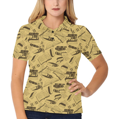 Book Pattern Print Design 02 Women's Polo Shirt
