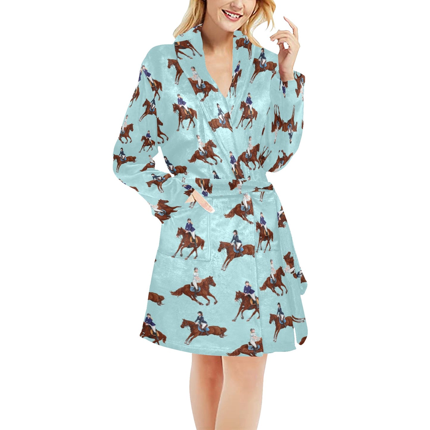 Equestrian Horse Riding Women's Fleece Robe