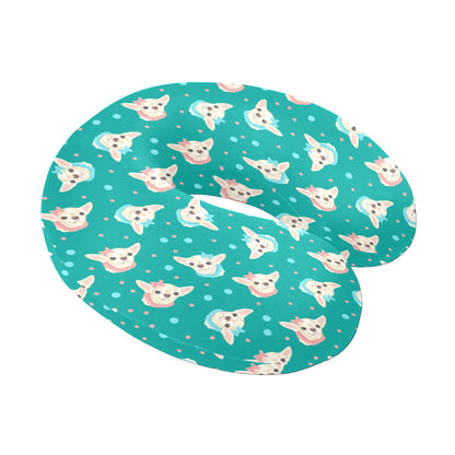 Chihuahua Polka Dot Pattern U-Shaped Travel Neck Pillow