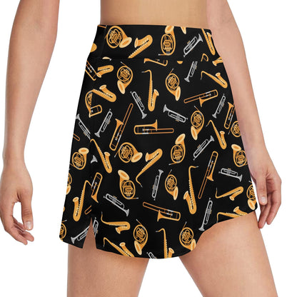 Saxophone Print Design LKS403 17" Golf & Pickleball Skort with Pockets