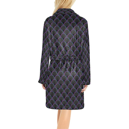 Mermaid Pattern Print Design 09 Women's Fleece Robe