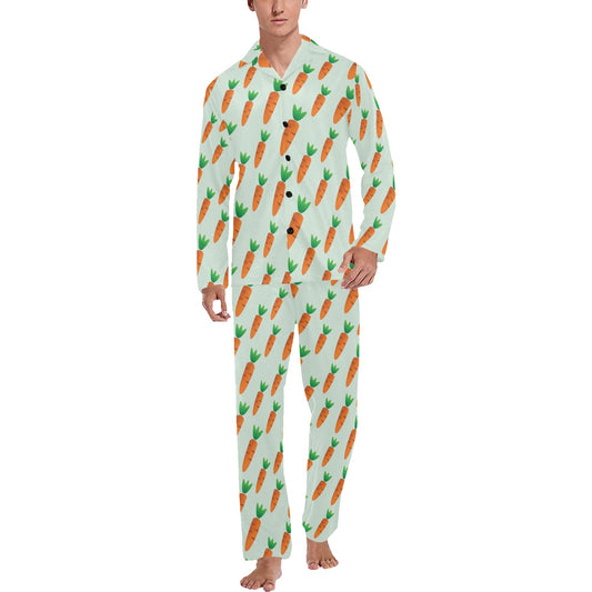 Carrot Pattern Print Design 05 Men's Long Pajama Set