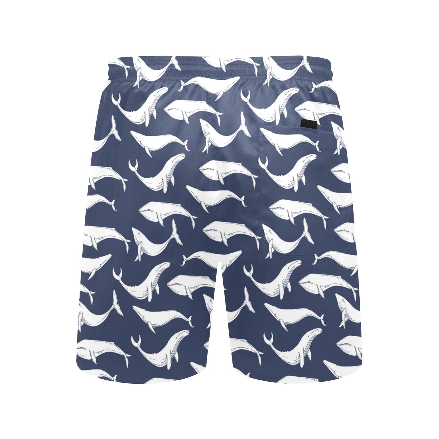Whale Print Design LKS308 Men's Swim Trunks Beach Shorts