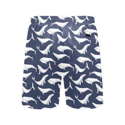 Whale Print Design LKS308 Men's Swim Trunks Beach Shorts