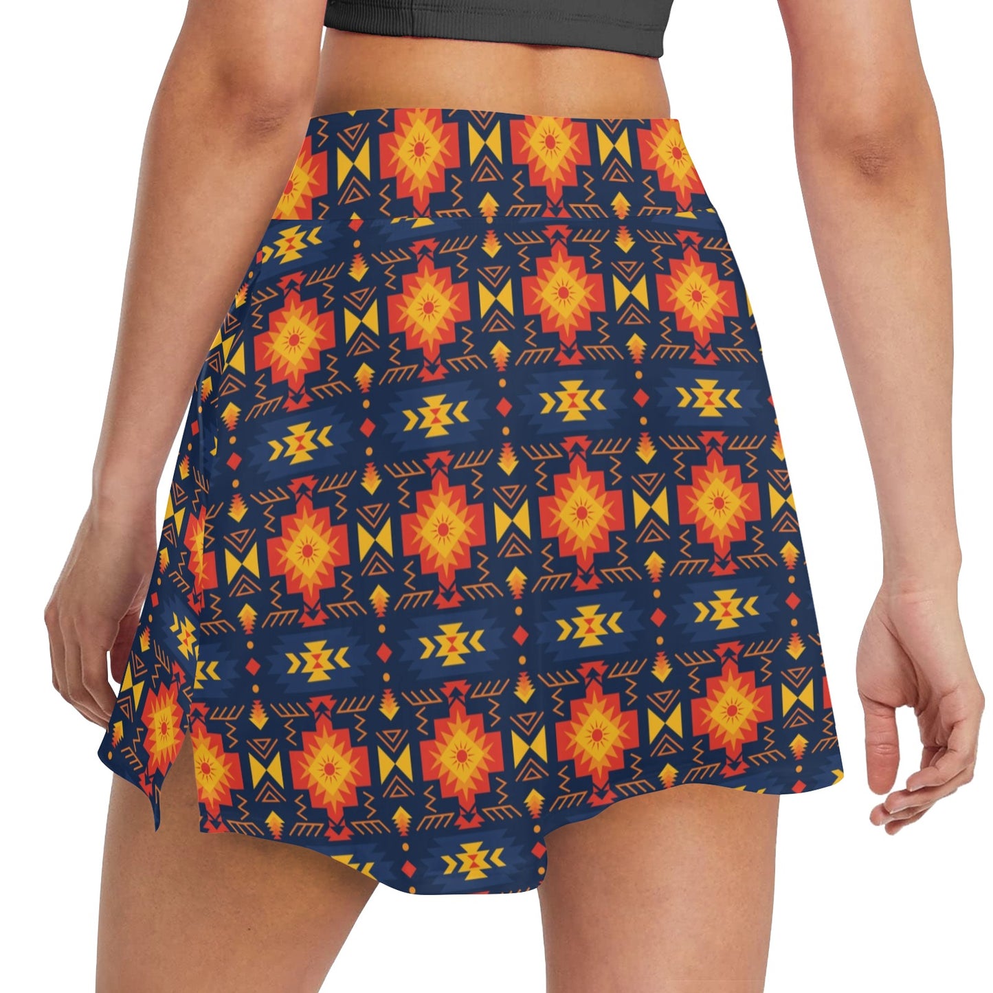 Southwest Pattern Print Design LKS307 17" Golf & Pickleball Skort with Pockets