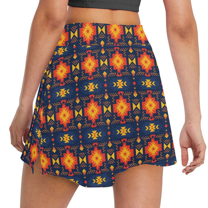 Southwest Pattern Print Design LKS307 17" Golf & Pickleball Skort with Pockets
