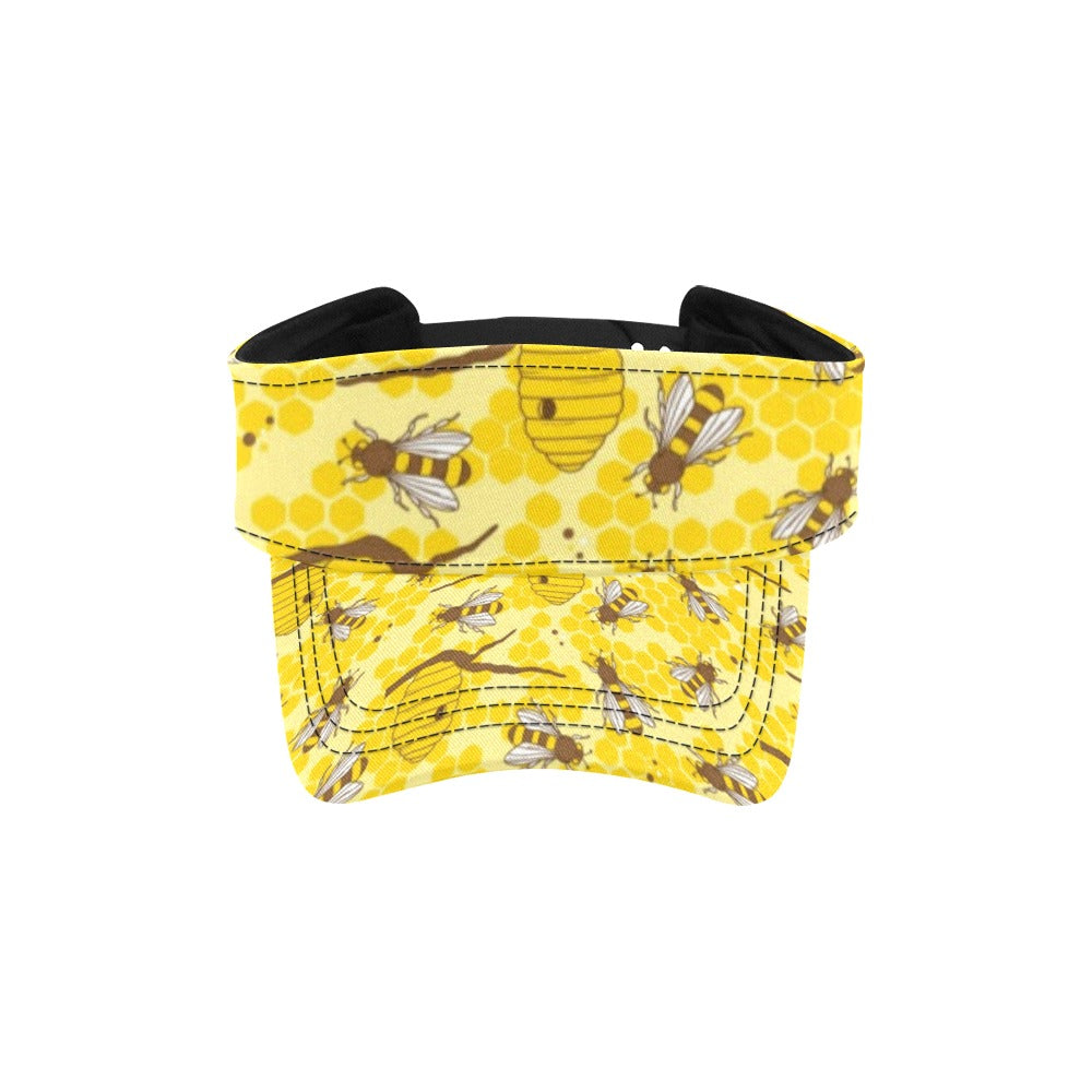 Bee With Honeycomb Print Design LKS302 Unisex Sun Visor
