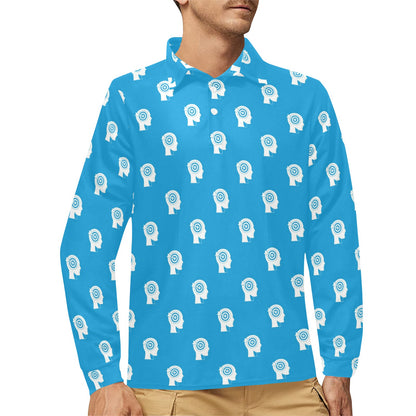 Psychology Pattern Print Design A03 Long Sleeve Polo Shirt For Men's
