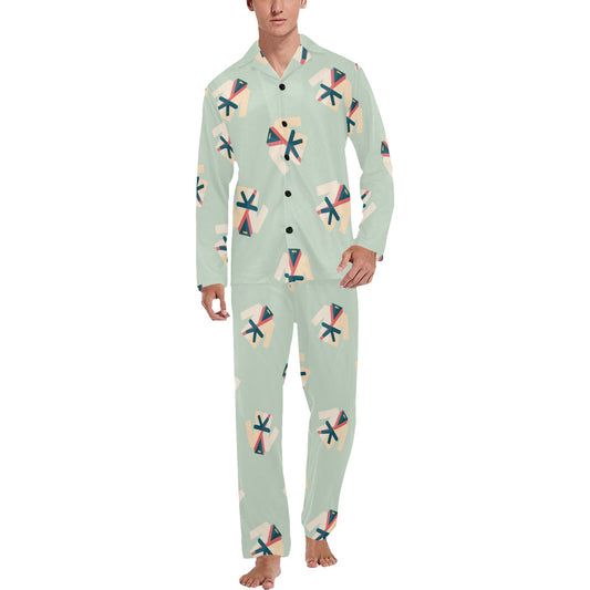 Karate Pattern Print Design 02 Men's Long Pajama Set