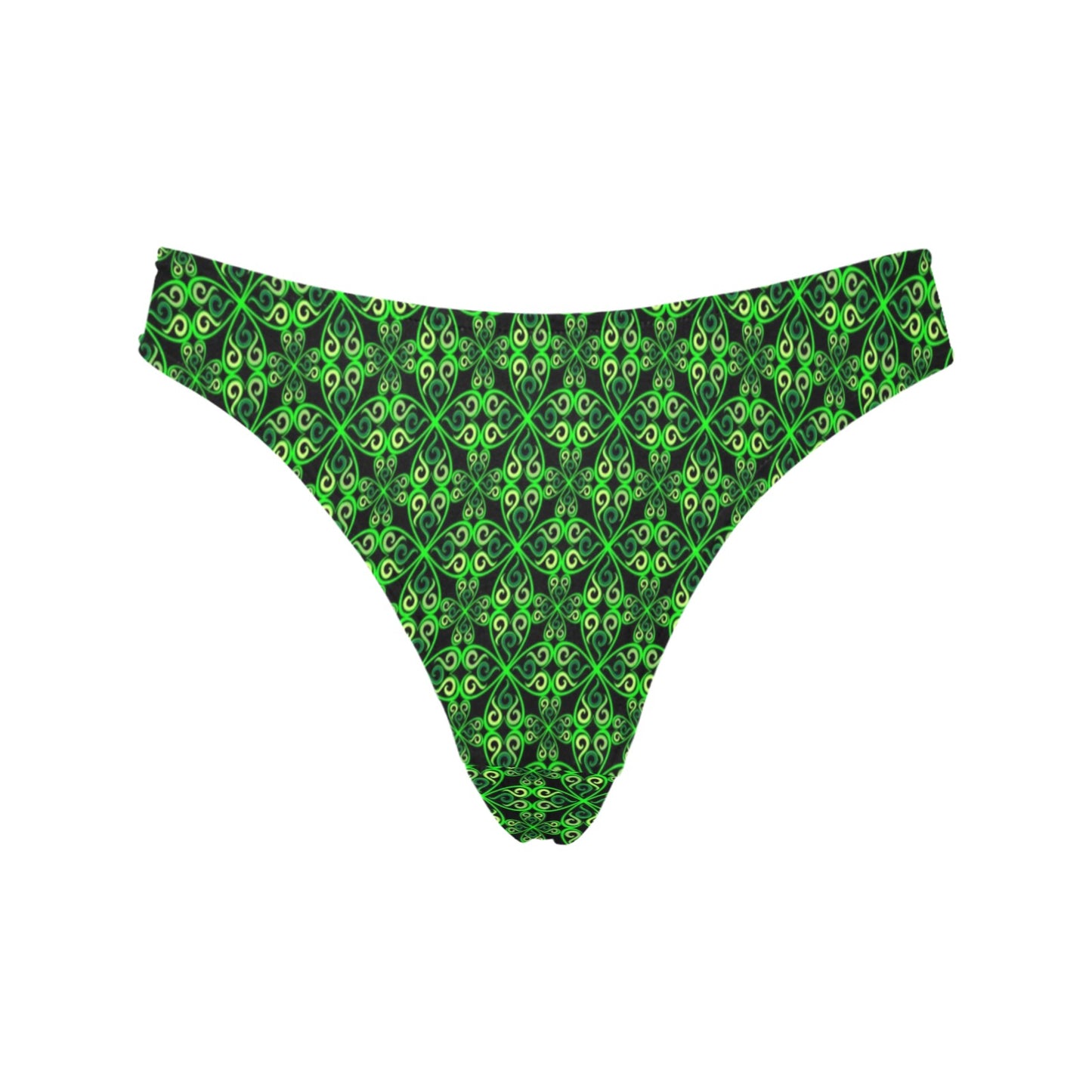Celtic Green Neon Design Women's Thongs
