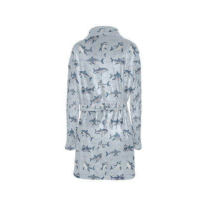 Shark Print Design LKS304 Women's Fleece Robe