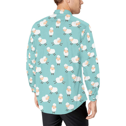 Sheep Print Design LKS406 Men's Long Sleeve Dress Shirt
