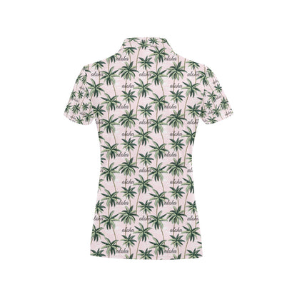 Aloha Beach Pattern Design Themed Print Women's Polo Shirt