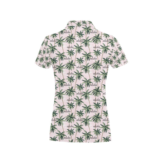 Aloha Beach Pattern Design Themed Print Women's Polo Shirt