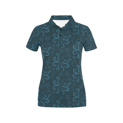 Octopus Pattern Print Design A05 Women's Polo Shirt