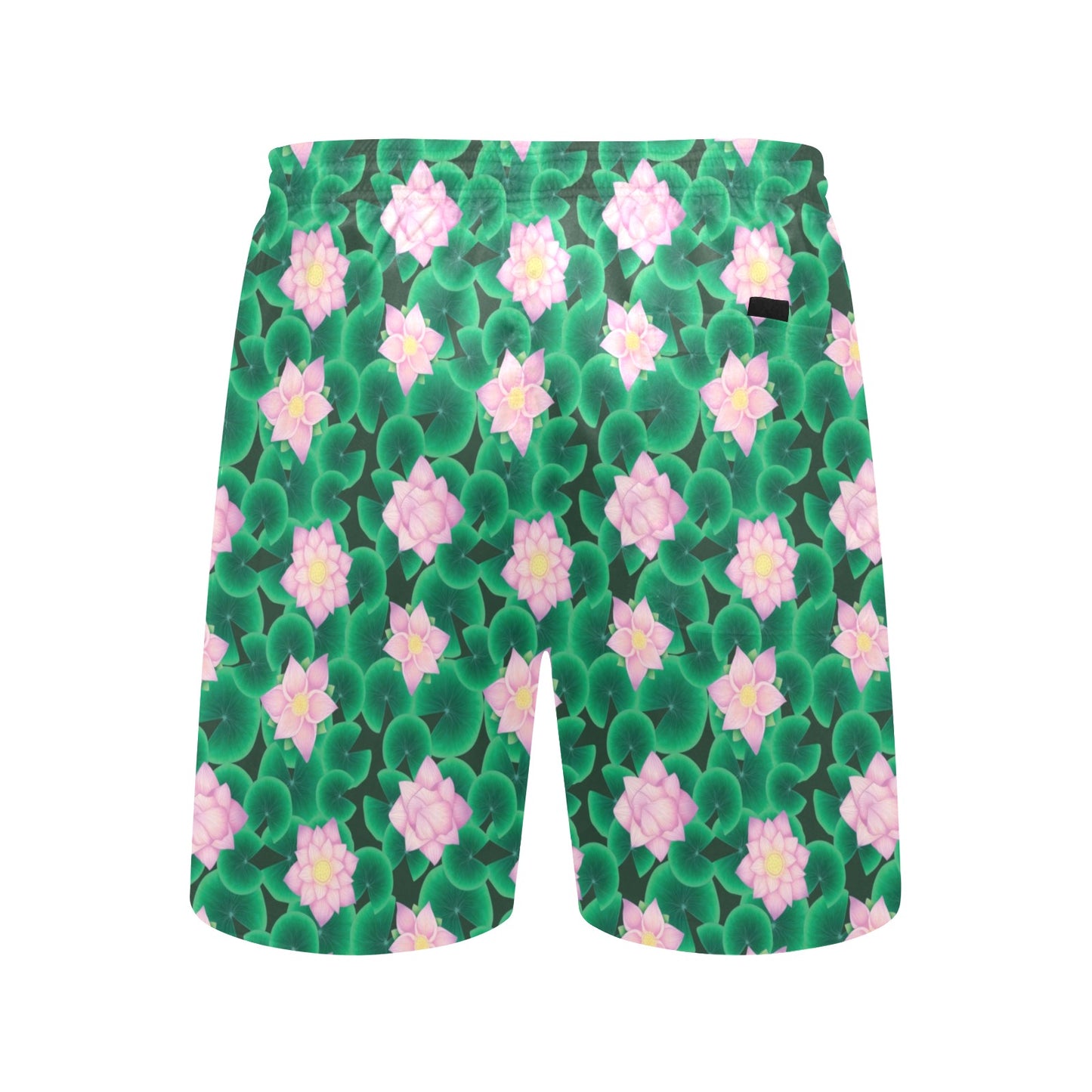 Water Lily Print Design LKS303 Men's Swim Trunks Beach Shorts