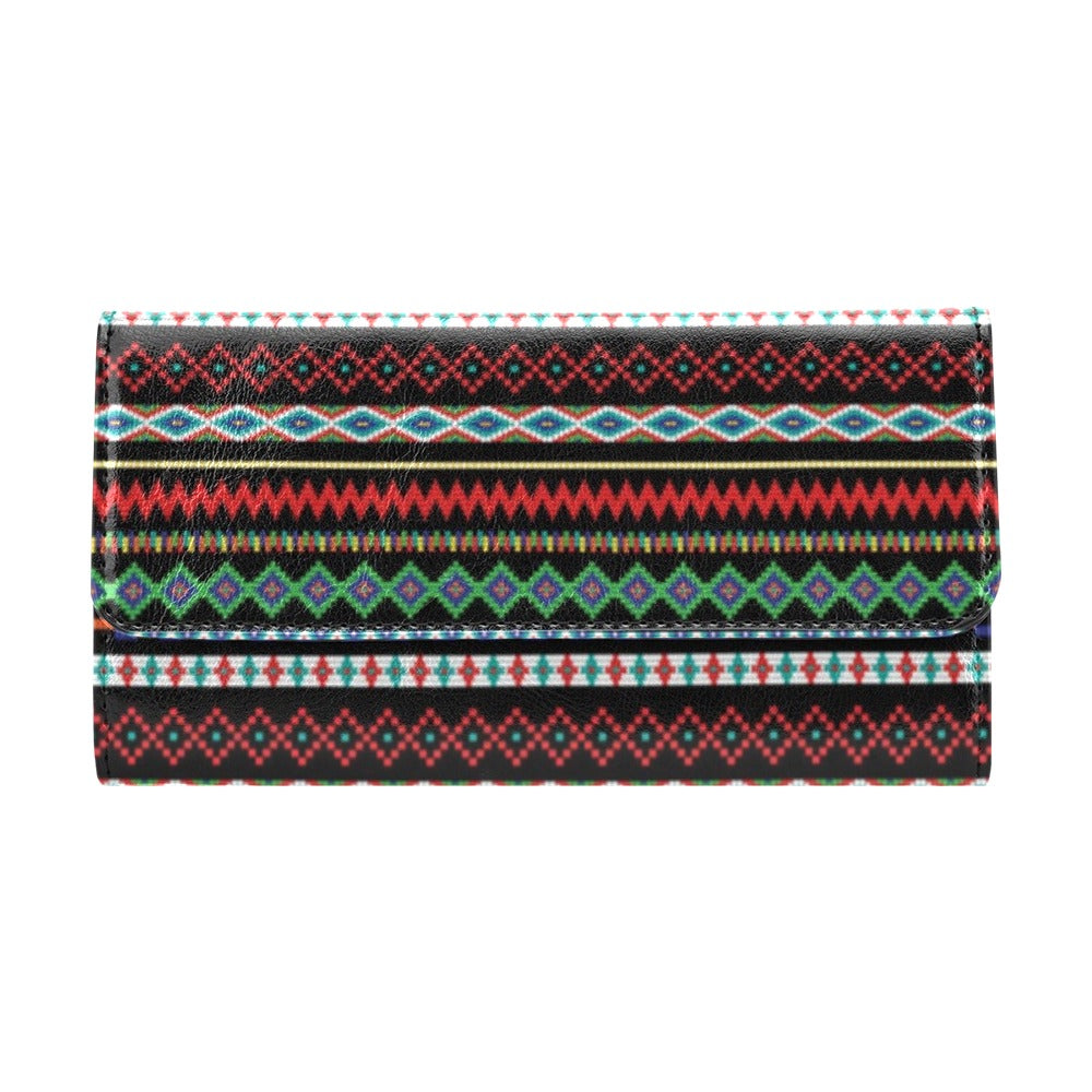 Southwest Pattern Print Design LKS302 Women's Trifold Wallet