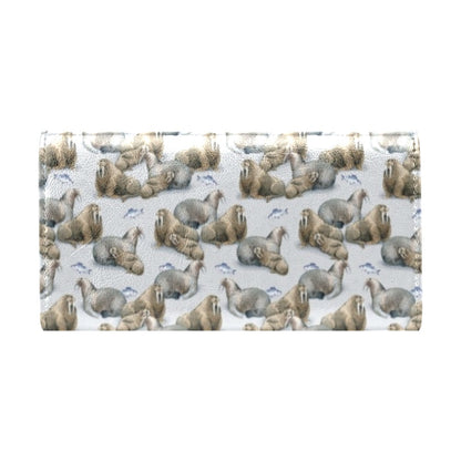 Walrus Print Design LKS401 Women's Trifold Wallet