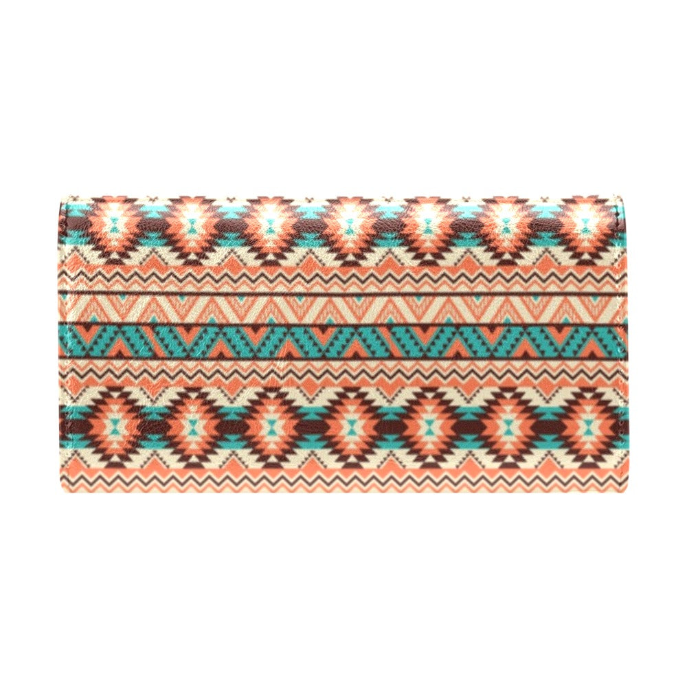 Navajo Western Style Print Pattern Women's Trifold Wallet