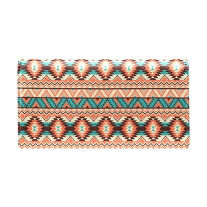 Navajo Western Style Print Pattern Women's Trifold Wallet
