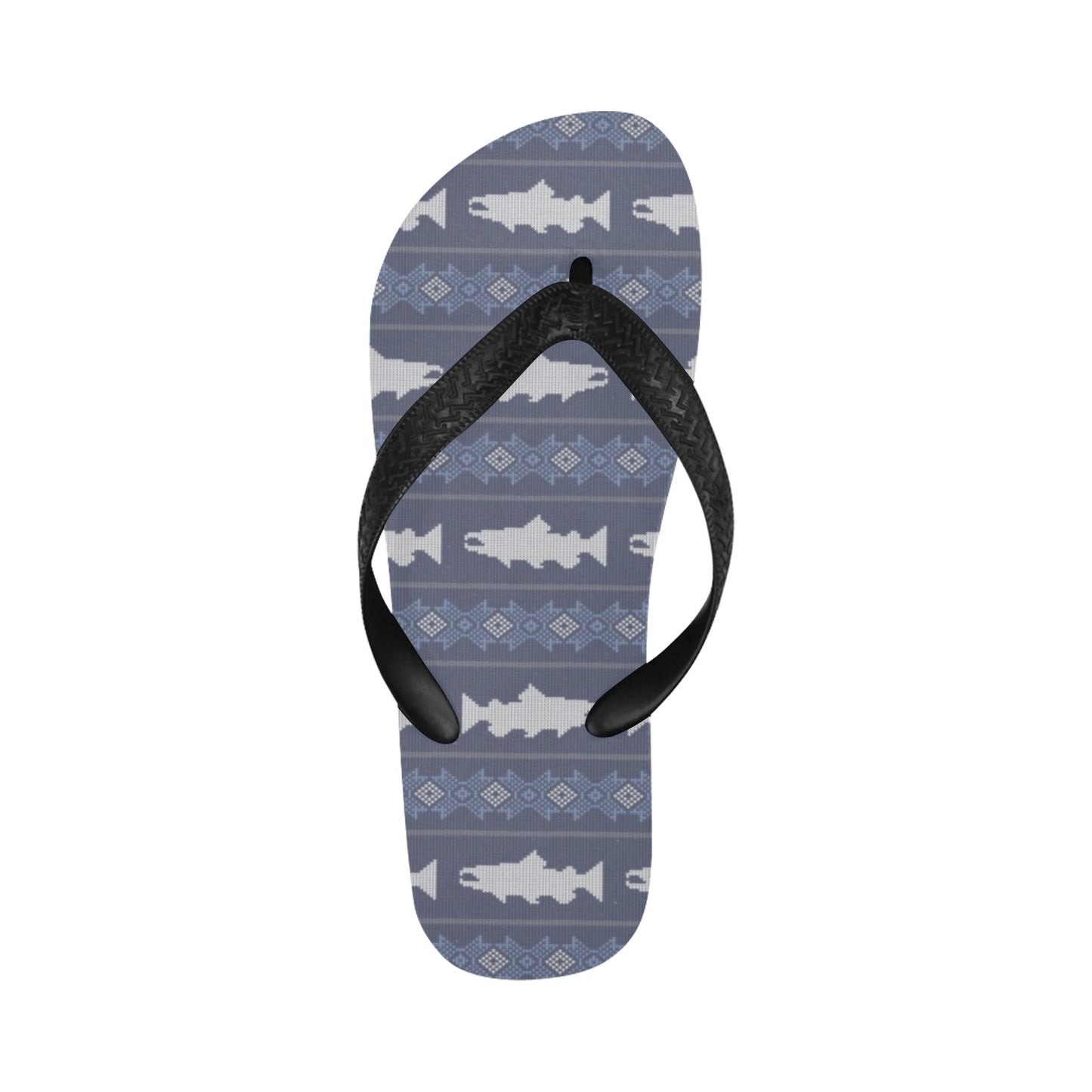 Salmon Fish Knit Style Print Design LKS304 Flip Flops