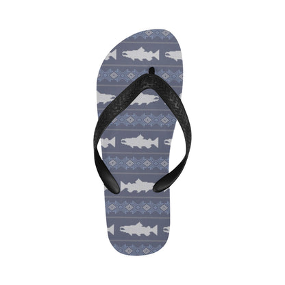 Salmon Fish Knit Style Print Design LKS304 Flip Flops