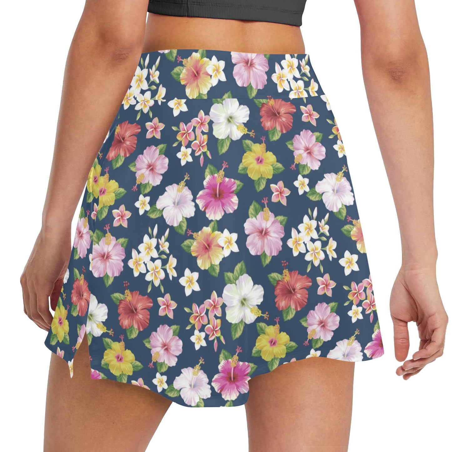 Hibiscus Sweet Print Design LKS304 17" Golf & Pickleball Skort with Pockets