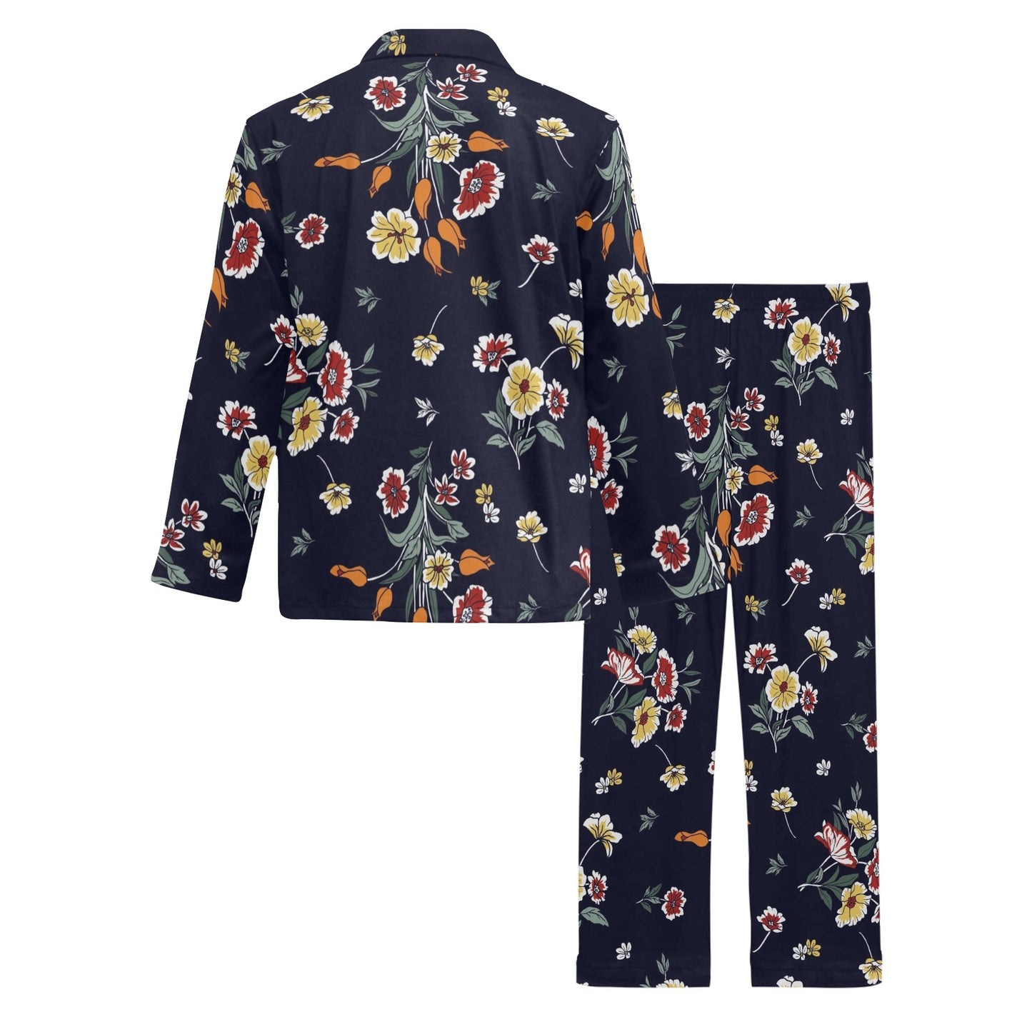Summer Floral Pattern Print Design SF01 Men's Long Pajama Set