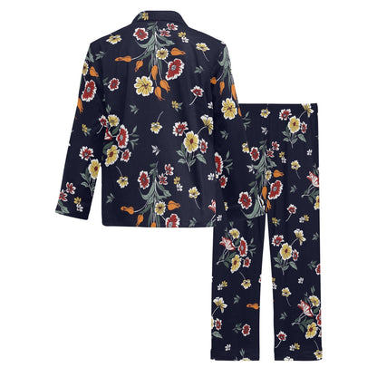 Summer Floral Pattern Print Design SF01 Men's Long Pajama Set