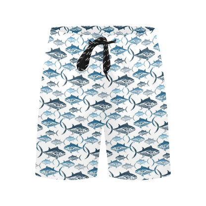 Tuna Fish Print Design LKS303 Men's Swim Trunks Beach Shorts
