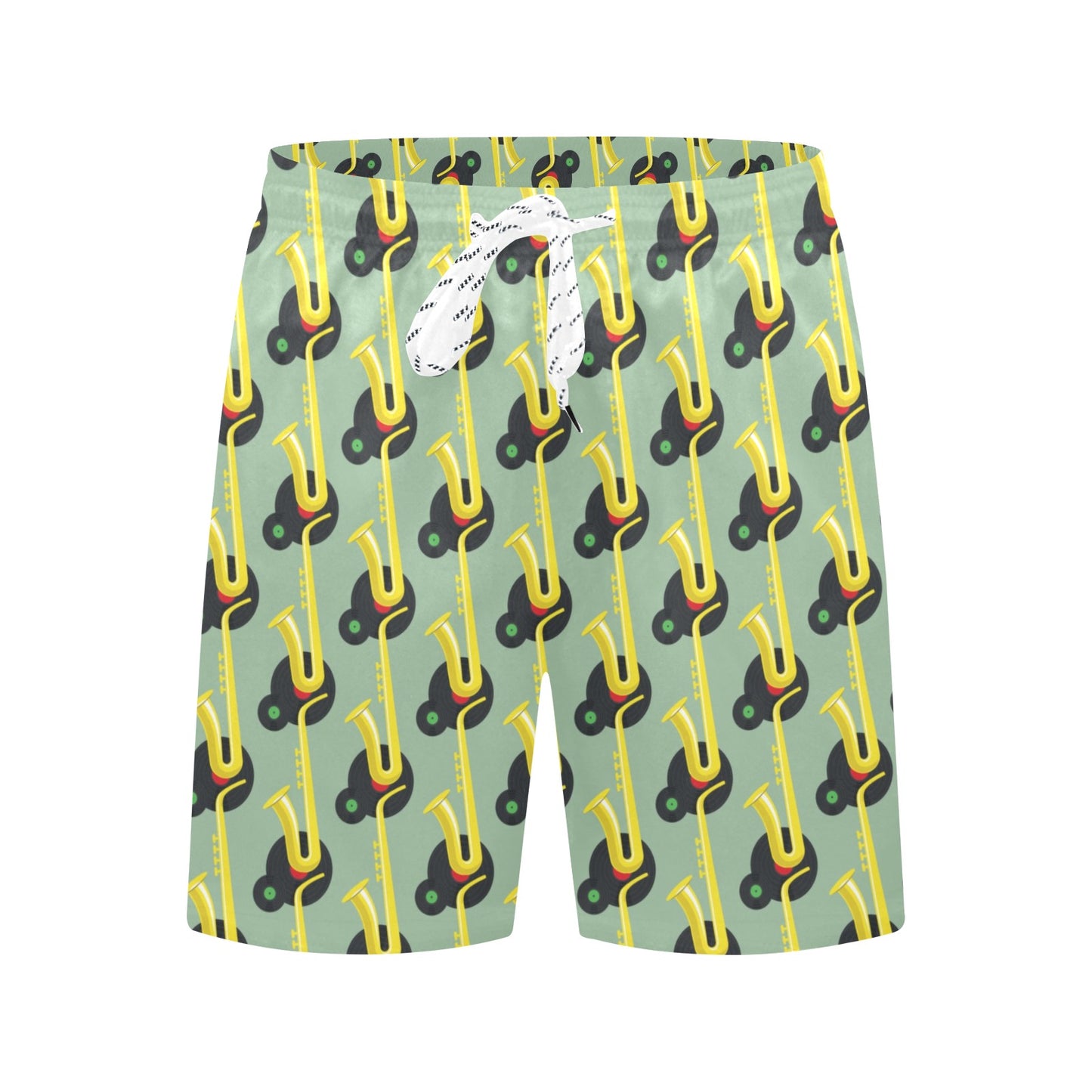 Saxophone Print Design LKS405 Men's Swim Trunks Beach Shorts