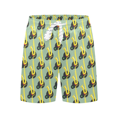 Saxophone Print Design LKS405 Men's Swim Trunks Beach Shorts