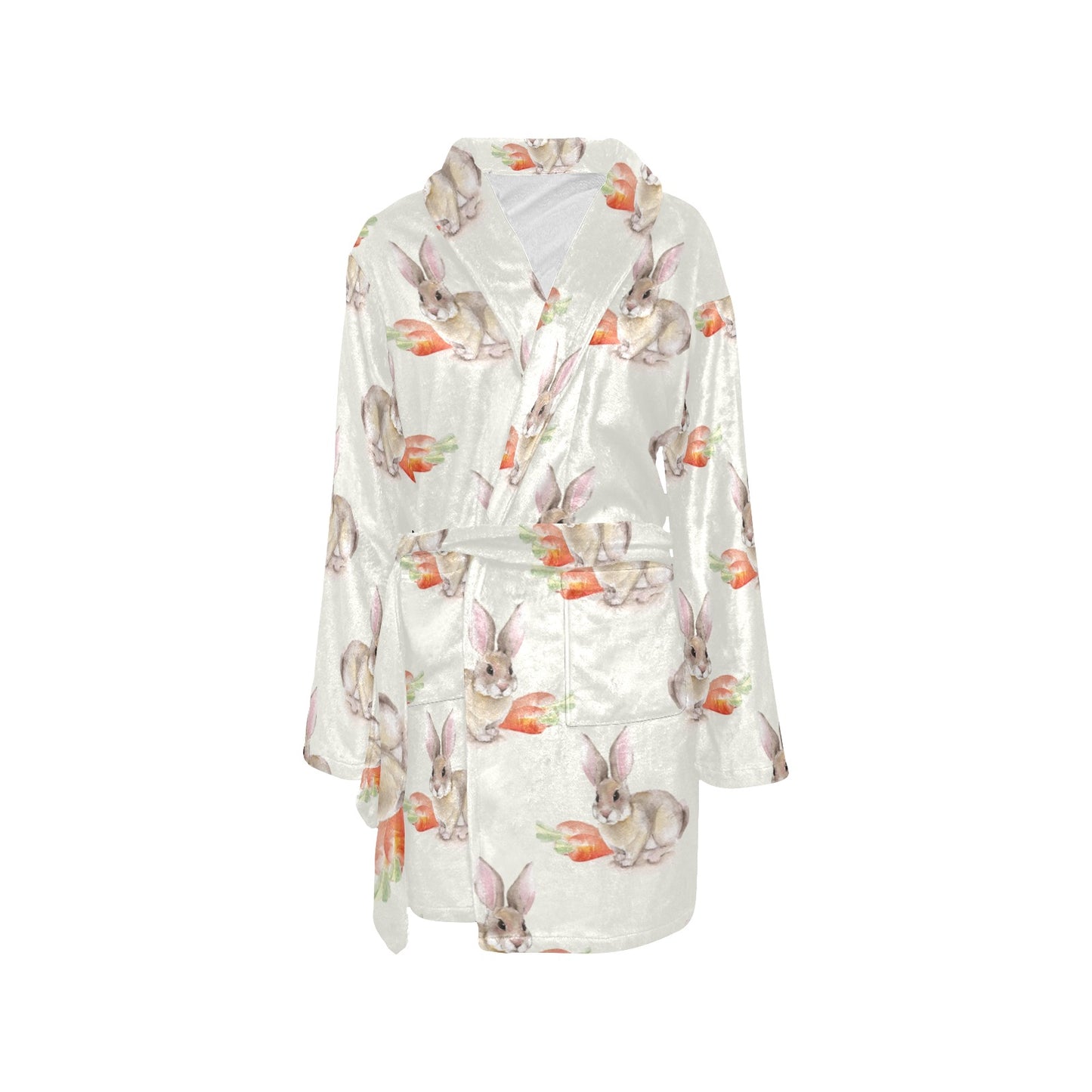 Rabbit Pattern Print Design 01 Women's Fleece Robe